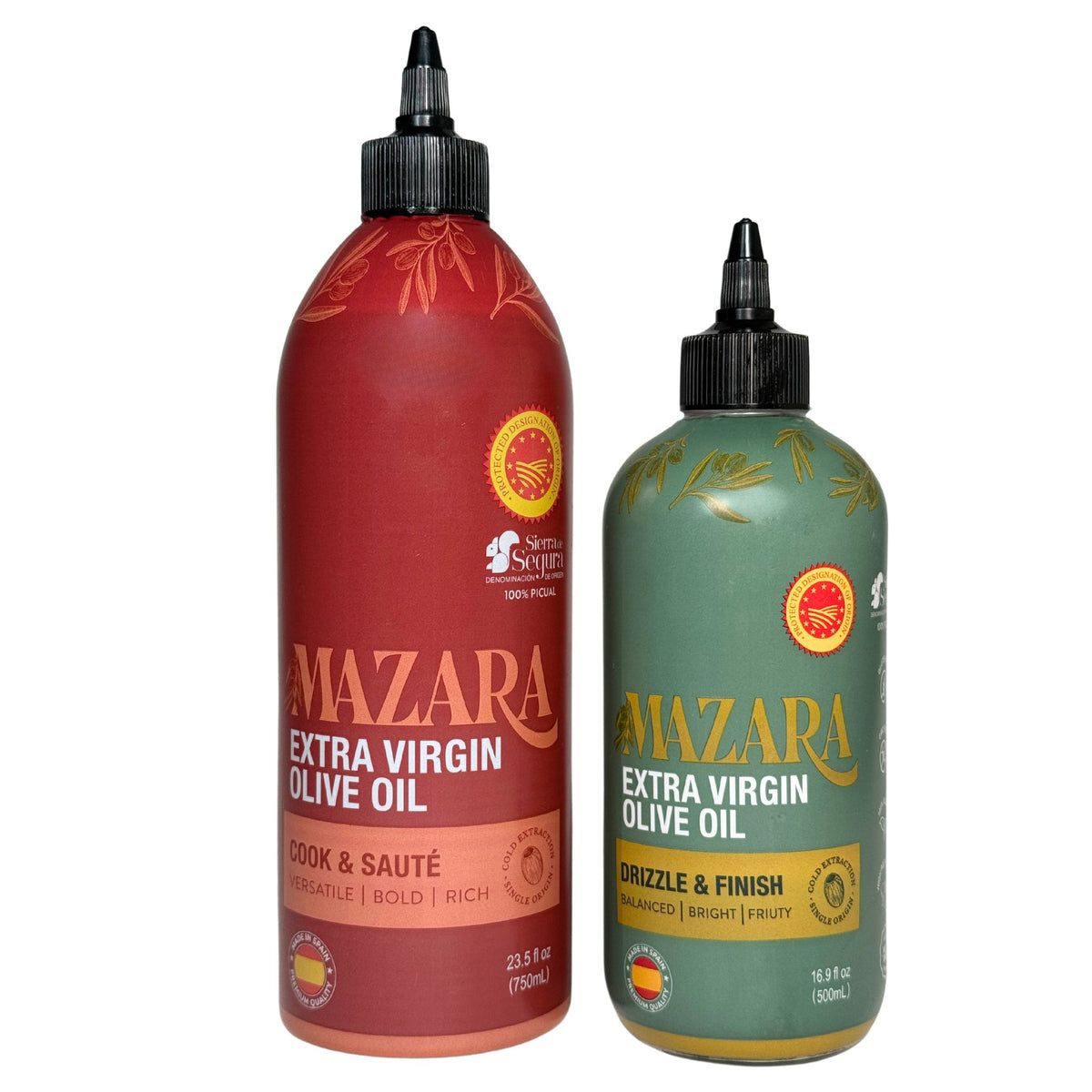 Mazara Squeezable Spanish Cooking & Drizzling Organic Olive Oil