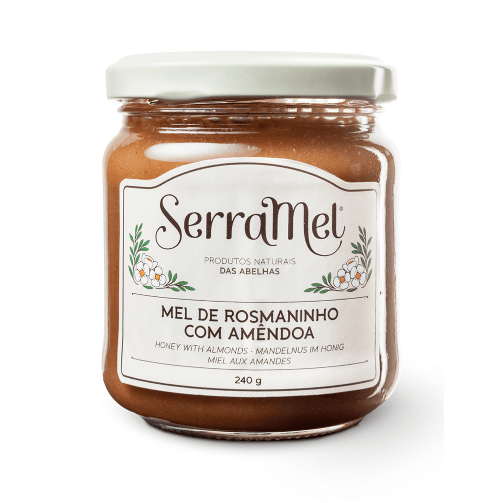 Serra Mel Portuguese Honey with Almonds from Portugal - 240 grams - Dos Olivos Markets