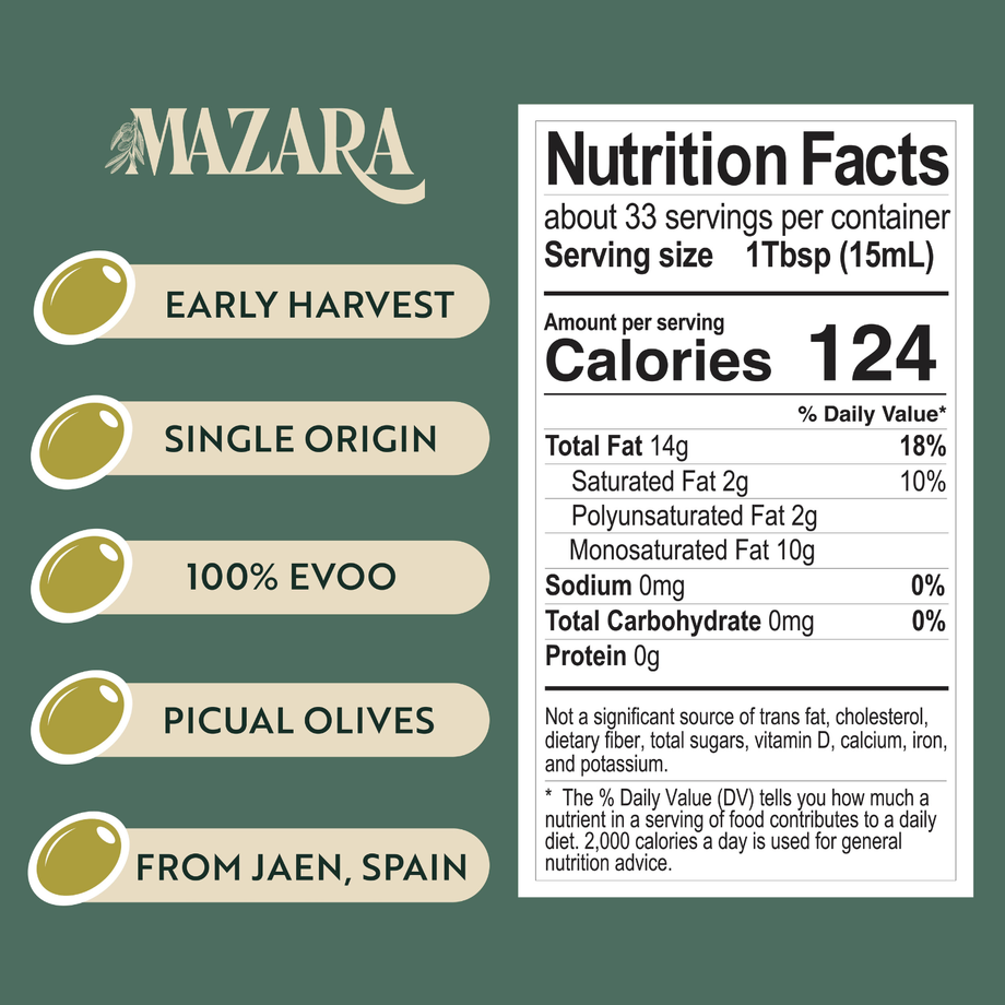 Mazara Squeezable Spanish Drizzle and Finishing Organic Olive Oil