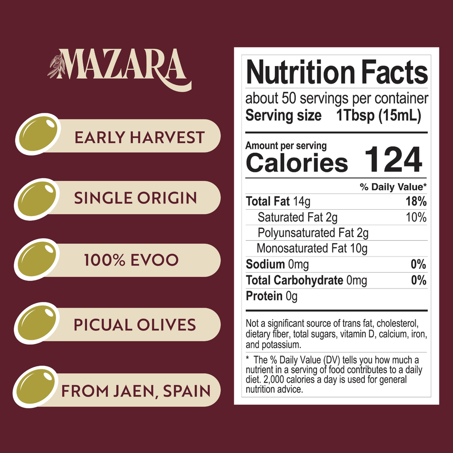 Mazara Squeezable Spanish Cooking and Sautéing Organic Olive Oil