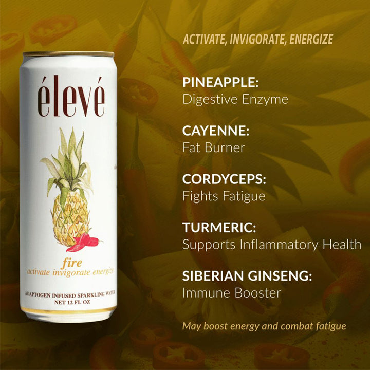 élevé Fire Adaptogen Sparkling Water – Energy & Stamina Boost