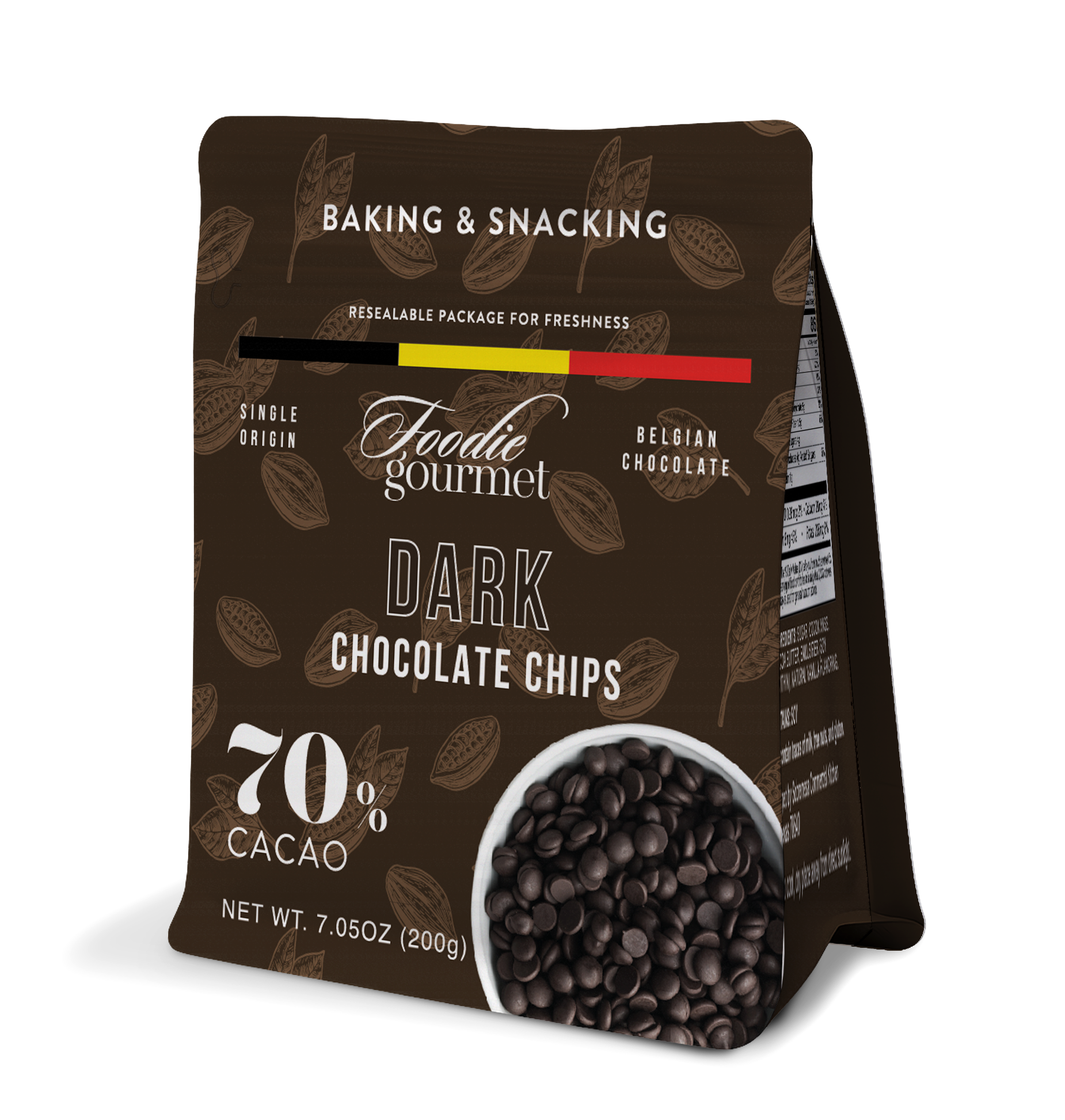 Premium Dark Chocolate Chips – 70% Cacao Intensity for Baking