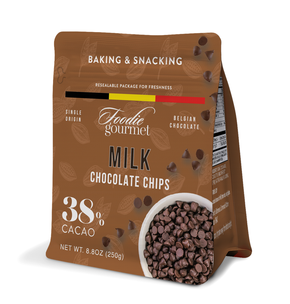 Foodie Gourmet - Belgium - Milk Chocolate Chips (38% Cacao) - 8.8 oz