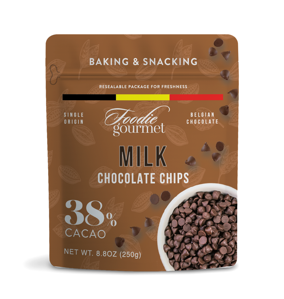 Foodie Gourmet - Belgium - Milk Chocolate Chips (38% Cacao) - 8.8 oz