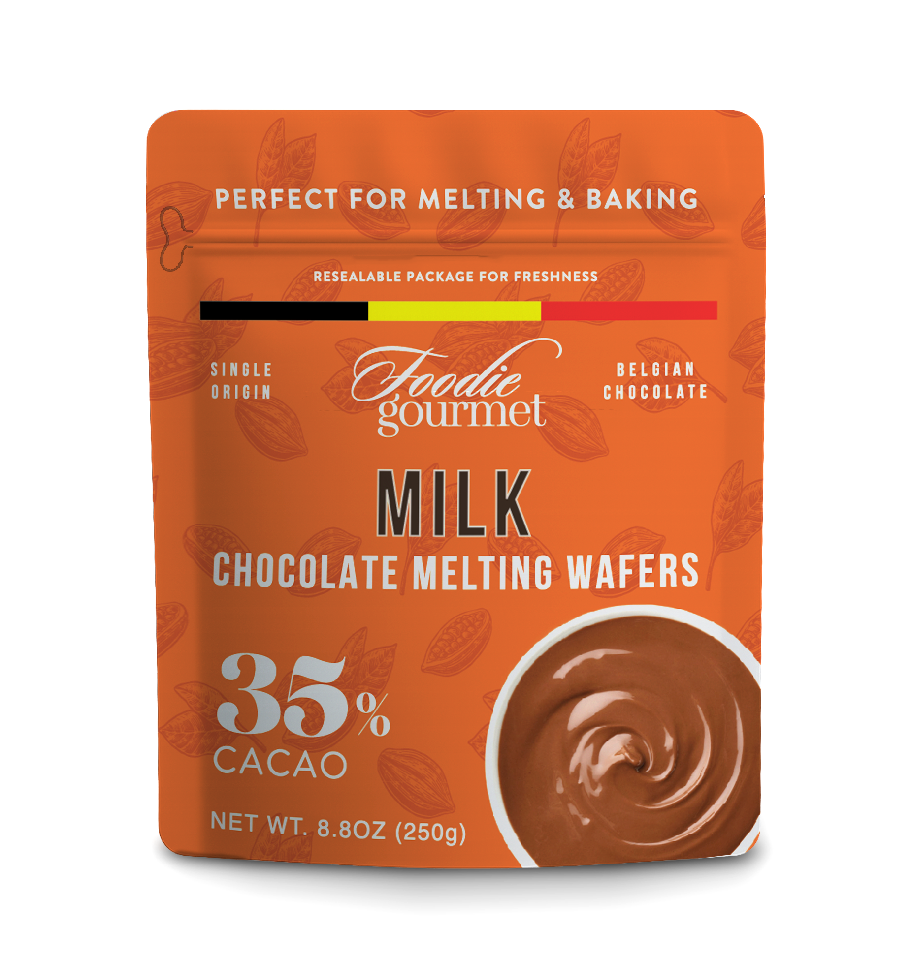 Belgian Milk Chocolate Wafers – 35% Cacao for Ganache & Dipping
