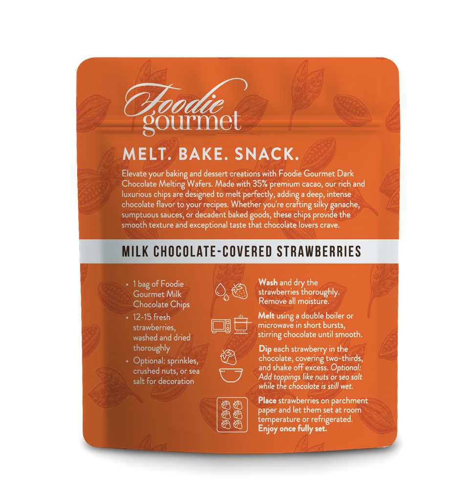 Foodie Gourmet - Belgium - Milk Chocolate Melting Wafers (35% Cacao) - 8.8 oz