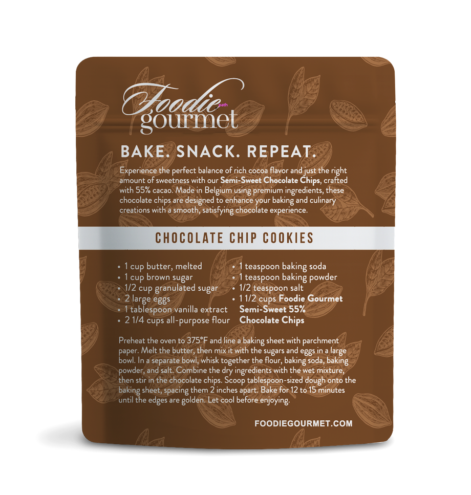 Premium Belgian Semi-Sweet Chocolate Chips for Baking & Desserts