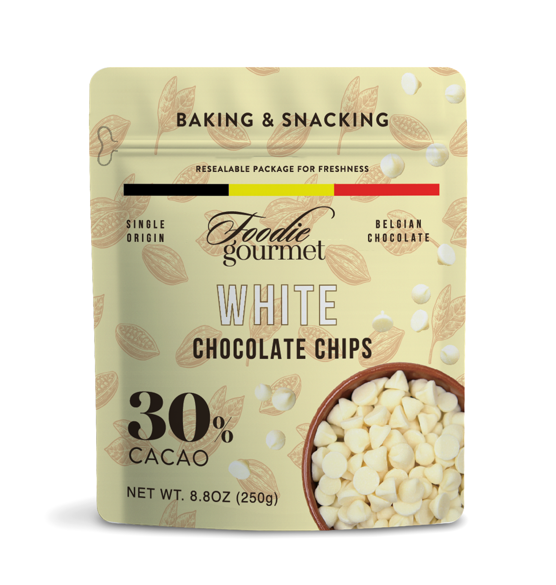Premium White Chocolate Chips – Made with Ghanaian Cacao – Dos