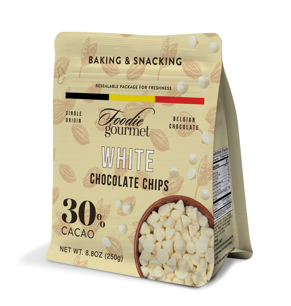 Foodie Gourmet - Belgium - White Chocolate Chips (30% Cacao) - 8.8 oz