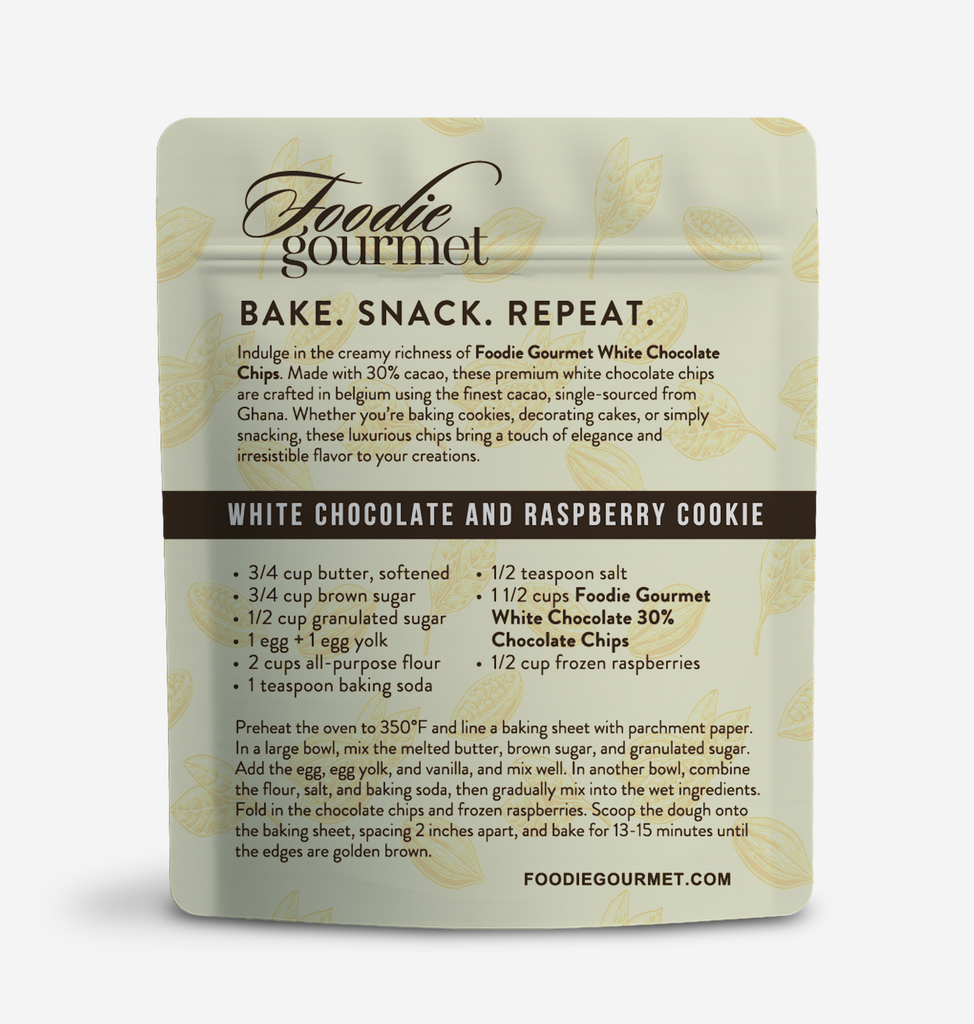 Foodie Gourmet - Belgium - White Chocolate Chips (30% Cacao) - 8.8 oz