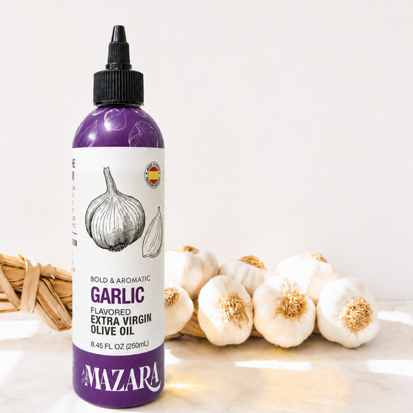 Garlic Infused Olive Oil | Spanish Garlic EVOO by Mazara | Best