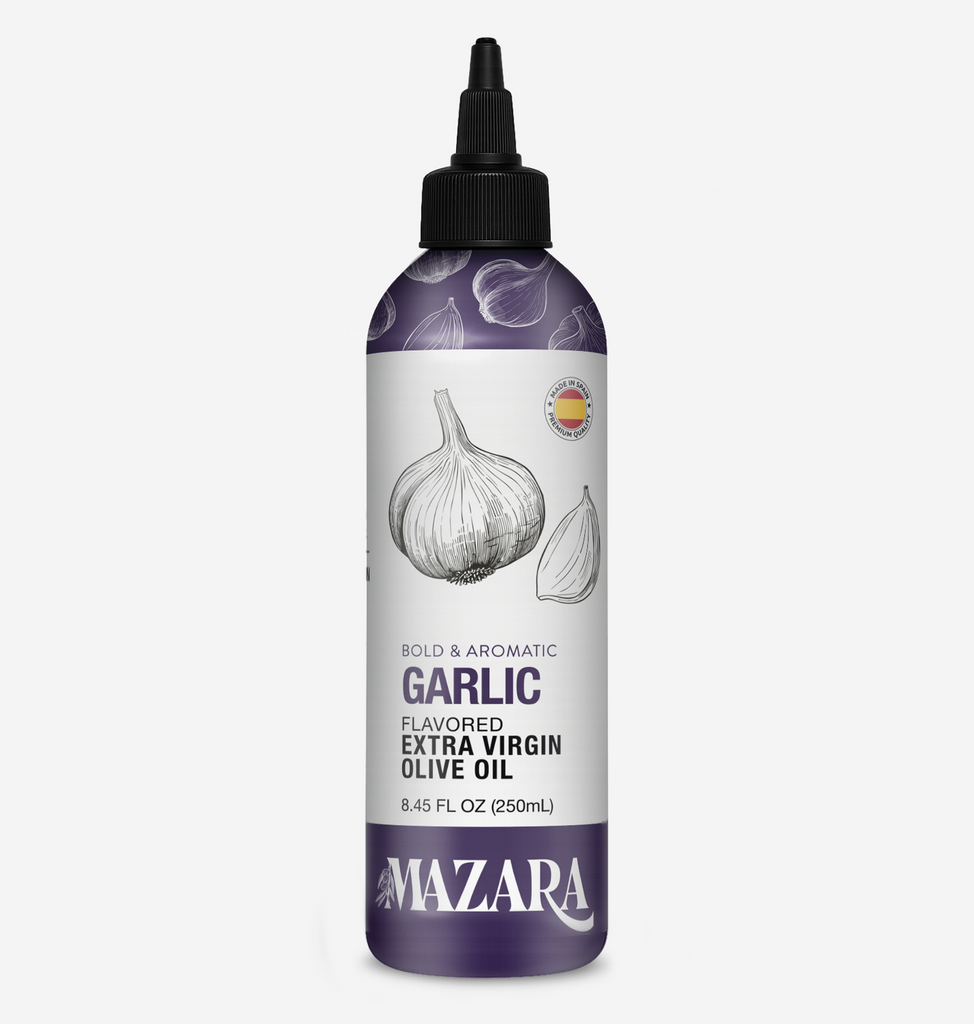 Mazara Squeezable Spanish Organic Garlic-Infused Extra-Virgin Olive Oil – 250 ml