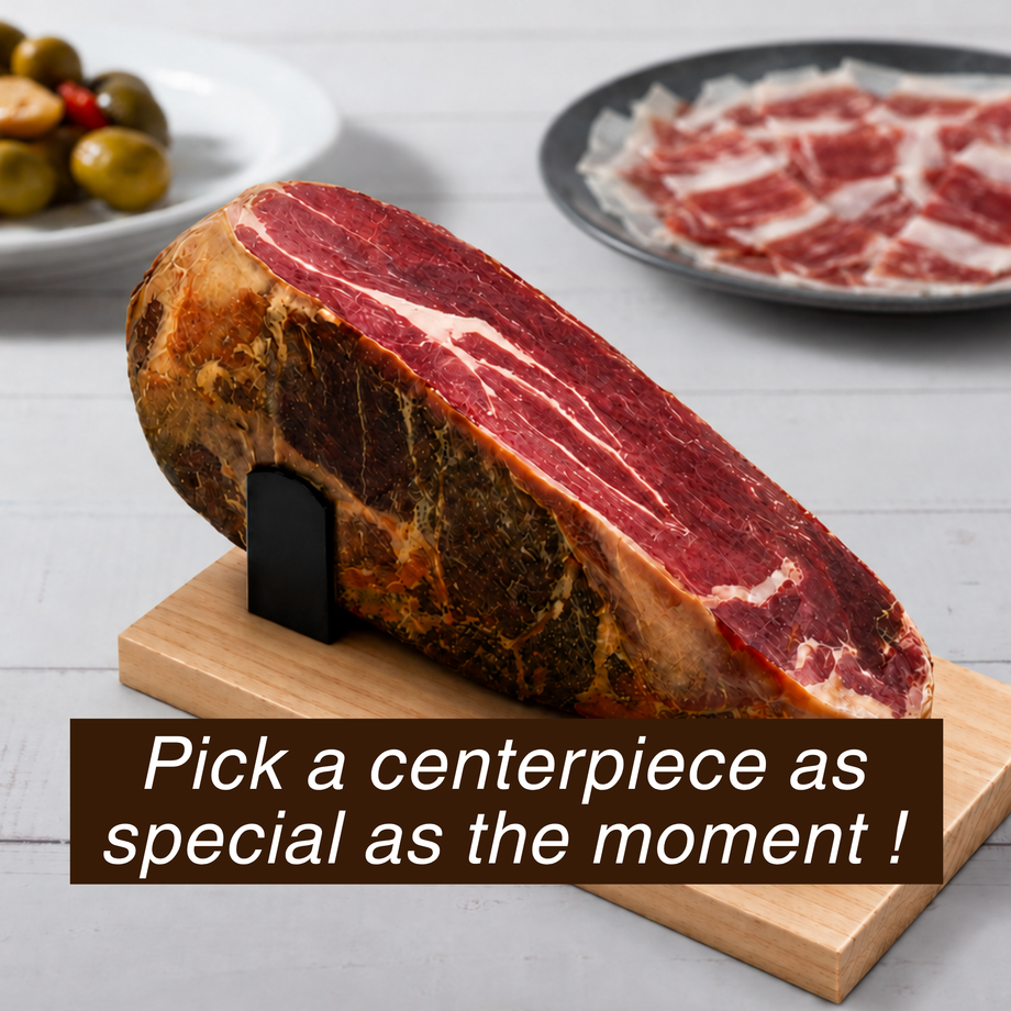 Mini Serrano Ham with Ham Stand by NICO | Spanish Jamon Serrano Dry Cured Ham Approx. 2.2 lb