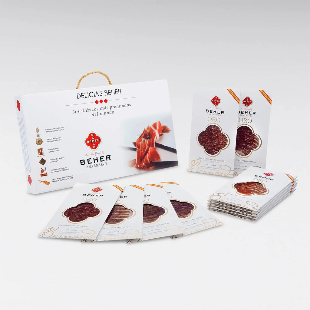 BEHER 100% Ibérico Bellota Ham – Machine Sliced Pata Negra 6oz Tray