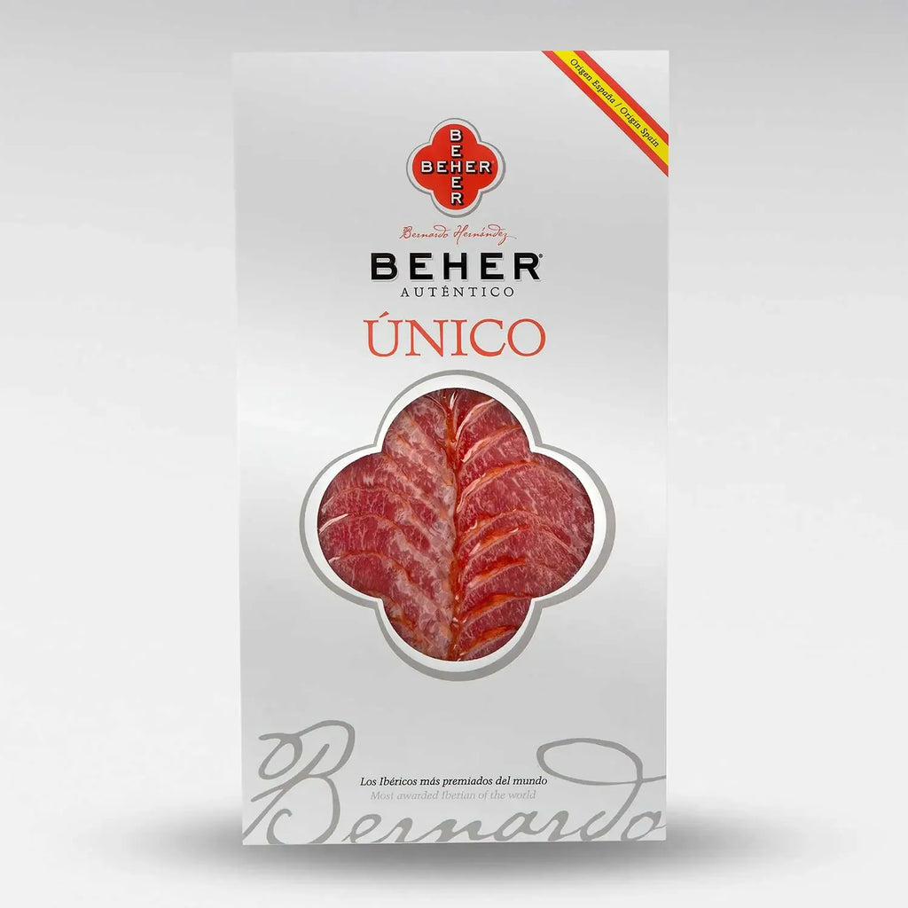 BEHER Sliced Lomo Único 100% Ibérico – Premium Acorn-Fed Iberian Pork Loin Tray 2oz