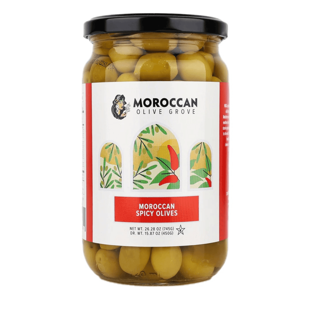 Moroccan Olive Grove - Moroccan Spicy Olives - 28 oz - Dos Olivos Markets