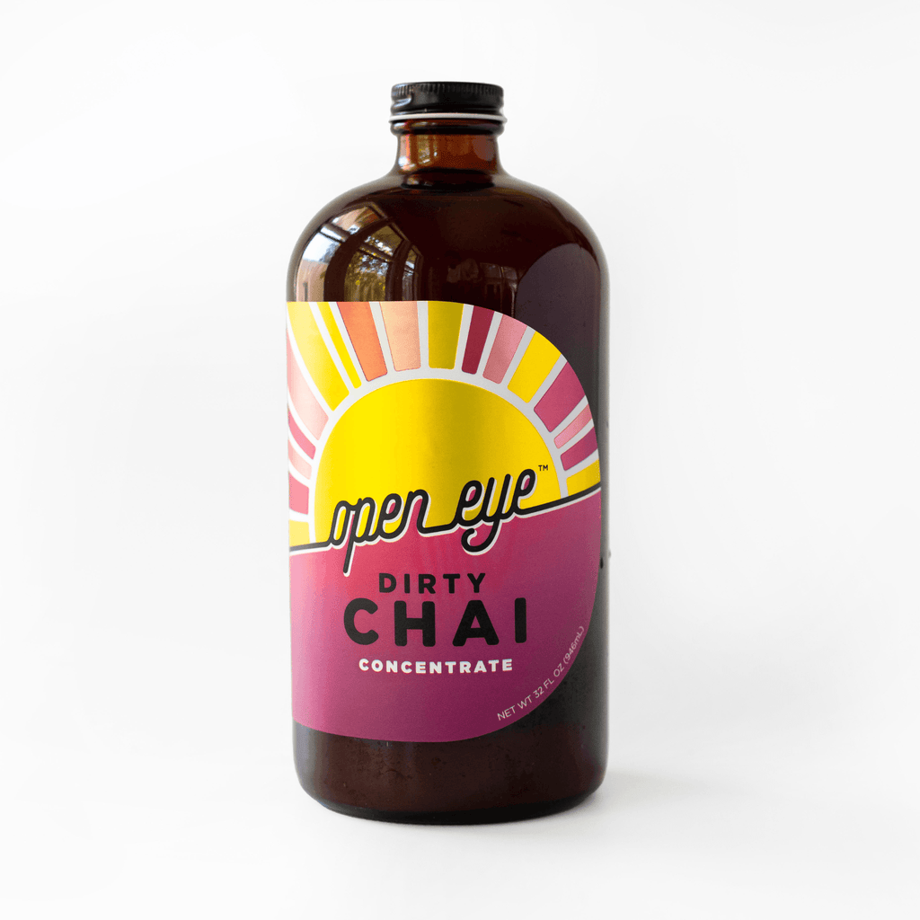 Open Eye Chai: Dirty Chai Concentrate - Chai Latte + Coffee 16 oz. - Dos Olivos Markets