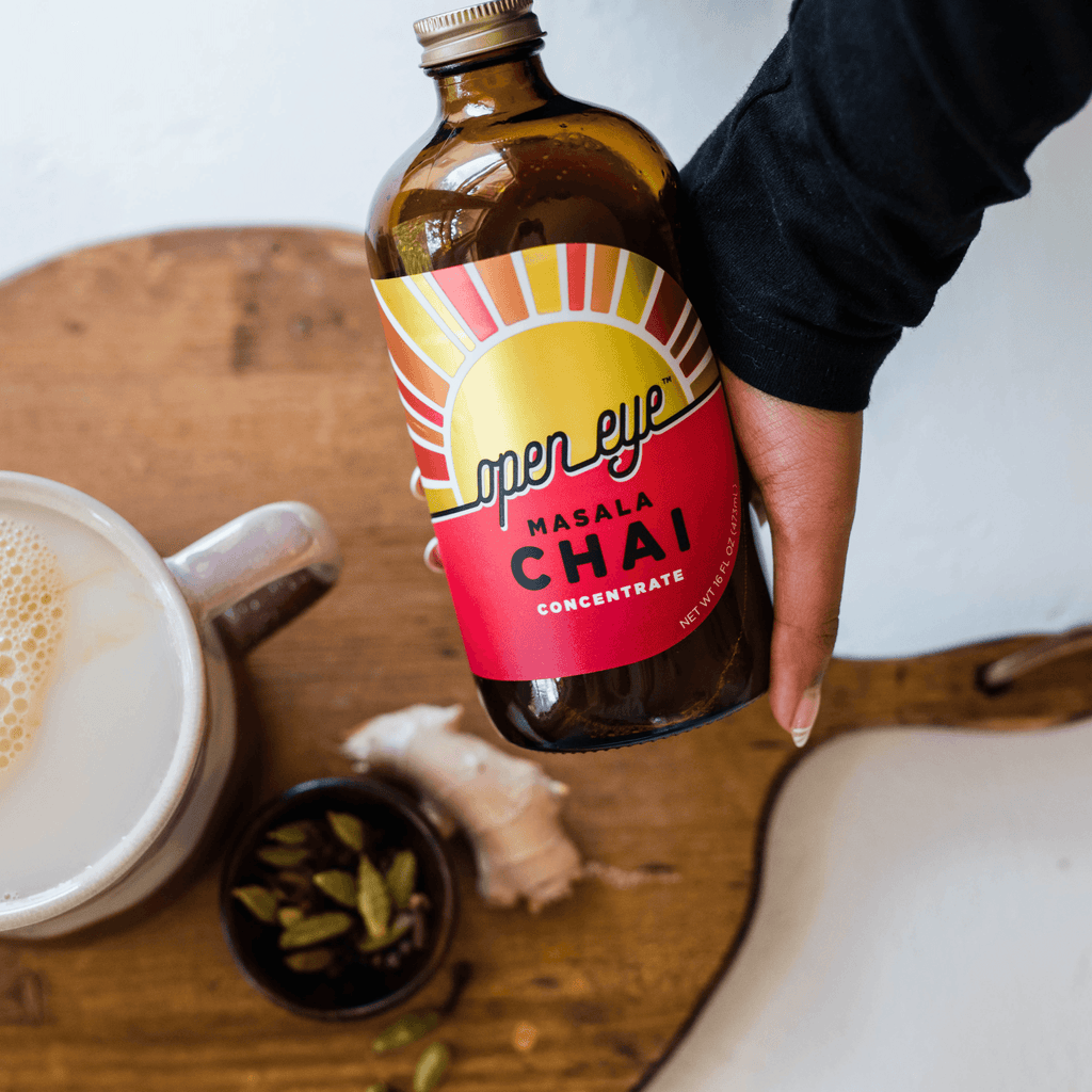 Open Eye Chai: Masala Chai Concentrate - Your At Home Chai Latte 16 oz. - Dos Olivos Markets