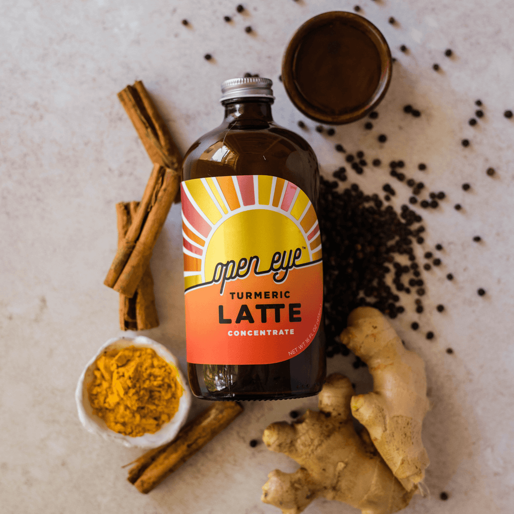 Open Eye Chai: Turmeric Latte Concentrate - Inner Glow, In a Bottle 16 oz. - Dos Olivos Markets