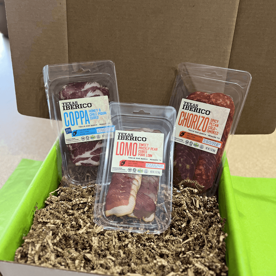 Texas Iberico® Charcuterie Ready Meat Trio – Lomo, Chorizo