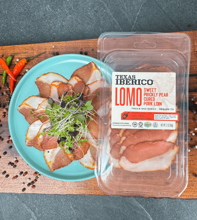 Texas Iberico® Lomo: Sweet Prickly Pear Cured Pork Loin (Sliced/2 oz.) - Dos Olivos Markets