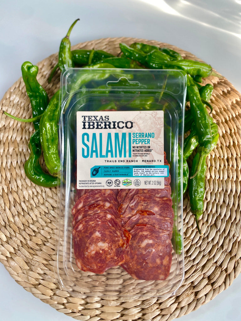 Texas Iberico® Salami - Smoked with Serrano Pepper (Sliced/2 oz.) - Dos Olivos Markets
