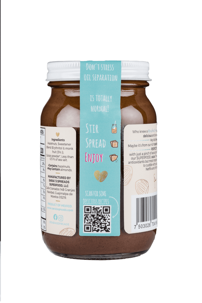 Sarai's Spreads - Hazelnut Cacao Almond Butter - Dos Olivos Markets